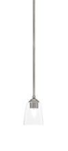  560-GP-461 - Zilo Stem Mini Pendant, Graphite Finish, 4.5" Square Clear Bubble Glass