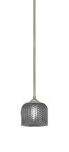  560-GP-4612 - Zilo Stem Mini Pendant, Graphite Finish, 6" Smoke Textured Glass