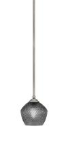  560-GP-4622 - Zilo Stem Mini Pendant, Graphite Finish, 6" Smoke Textured Glass