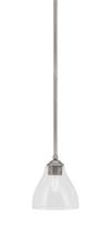  560-GP-4760 - Zilo Stem Mini Pendant, Graphite Finish, 6.25" Clear Bubble Glass