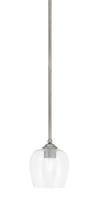  560-GP-4810 - Zilo Stem Mini Pendant, Graphite Finish, 6" Clear Bubble Glass