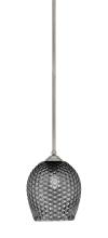  560-GP-4902 - Zilo Stem Mini Pendant, Graphite Finish, 7.5" Smoke Textured Glass