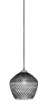  560-GP-4922 - Zilo Stem Mini Pendant, Graphite Finish, 9" Smoke Textured Glass