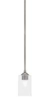  560-GP-530 - Zilo Stem Mini Pendant, Graphite Finish, 4" Square Clear Bubble Glass