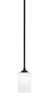  560-MB-310 - Zilo Stem Mini Pendant, Matte Black Finish, 4" White Muslin Glass