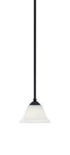  560-MB-311 - Zilo Stem Mini Pendant, Matte Black Finish, 7" White Muslin Glass