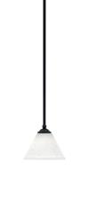  560-MB-312 - Zilo Stem Mini Pendant, Matte Black Finish, 7" White Muslin Glass