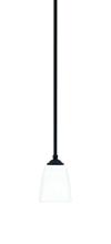  560-MB-460 - Zilo Stem Mini Pendant, Matte Black Finish, 4.5" Square White Muslin Glass