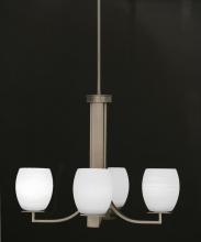  574-GP-615 - Four Light White Linen Glass Graphite Up Chandelier