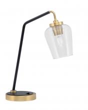  59-MBNAB-210 - Desk Lamp, Matte Black & New Age Brass Finish, 5" Clear Bubble Glass