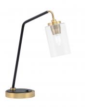  59-MBNAB-300 - Desk Lamp, Matte Black & New Age Brass Finish, 4" Clear Bubble Glass