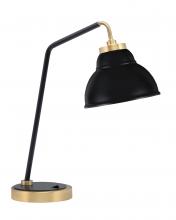  59-MBNAB-427-MB - Desk Lamp, Matte Black & New Age Brass Finish, 7" Matte Black Double Bubble Metal Shade