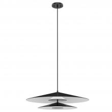  PD22907-BK/WH - Cruz 24-in Metal - Black/White LED Pendant