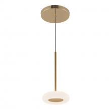  PD97204-MRB/FR - Stephord 4-in Metallic Brass/Frosted Glass LED Pendant