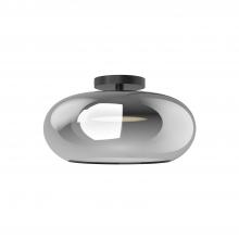  SF62014-BK/CH - Trinity 14-in Black/Chrome LED Semi Flush Mount