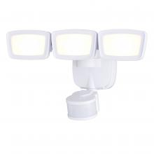  T0702 - 13.25-in. 3 Light LED CCT Adj. Outdoor Motion Sensor Security Flood Light White