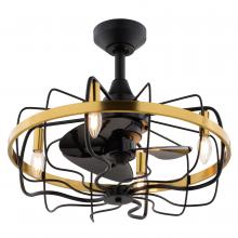  F0127 - Kenton 21-in Ceiling Fan Black and Satin Brass