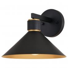  T0681 - Dunbar 10-in Outdoor Wall Light Matte Black and Gold