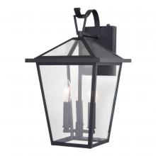  T0718 - Derby 10-in 3 Light Outdoor Wall Light Matte Black