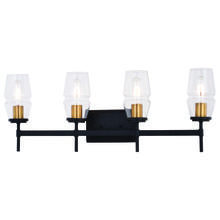  W0394 - Warren 4 Light Vanity Light Matte Black and Brushed Brass