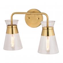  W0471 - Harper 15-in. W 2 Light Vanity Natural Brass