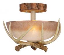  CF33012NS - Lodge 12-in Antler Semi Flush Ceiling Light Noachian Stone