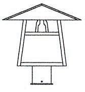  CP-12BGW-BK - 12" carmel post mount with bungalow overlay