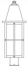  HP-8LGW-BK - 8" hartford long body post mount