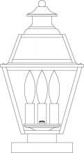  INC-8GRCLR-AB - 8" inverness column mount with glass roof