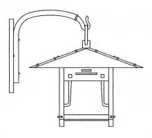  PDB-17GRC-BK - 17" pagoda wall bracket