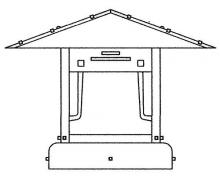  PDC-17GRC-BK - 17" pagoda column mount