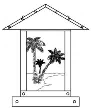  TRC-9PTGW-BK - 9" timber ridge column mount with palm tree filigree