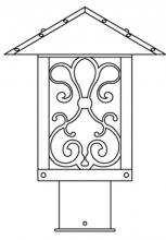  TRP-9ASTN-BK - 9" timber ridge post mount with ashbury  filigree