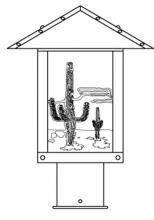  TRP-9CTGW-BK - 9" timber ridge post mount with cactus filigree