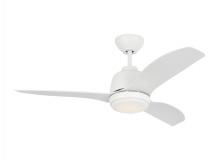  3AVLCR44RZWD - Avila Coastal 44 LED Ceiling Fan in Matte White with Matte White Blades and Light Kit