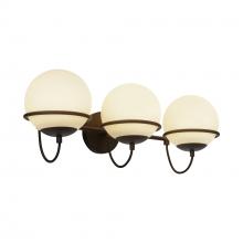  WV458324MBOP - Alba 24-in Matte Black/Opal Glass 3 Lights Wall Vanity