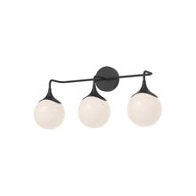  VL505125MBOP - Nouveau 25-in Matte Black/Opal Matte Glass 3 Lights Vanity