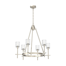  CH314306PNCC - SALITA 6 LIGHT CHANDELIER POLISHED NICKEL CLEAR CRYSTAL