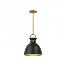  PD411311AGMB - Waldo 11-in Aged Gold/Matte Black 1 Light Pendant