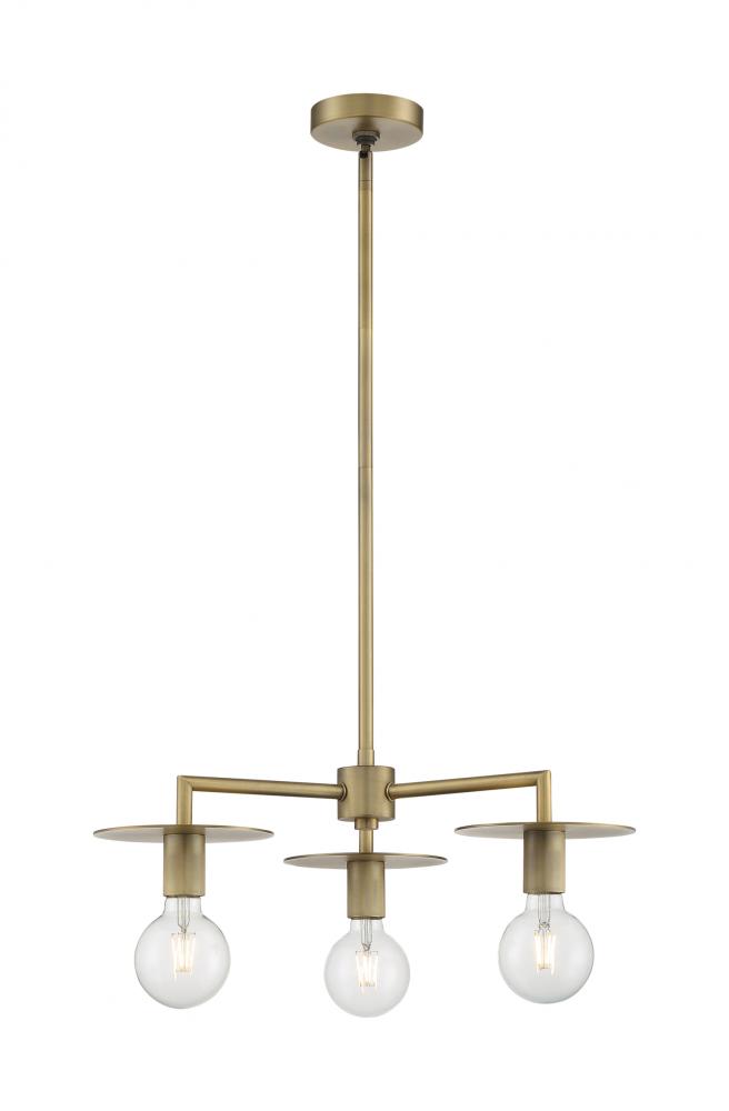 Bizet - 3 Light Chandelier with- Vintage Brass Finish