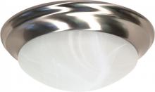  60/3202 - 2-Light Twist & Lock Dome Medium Flush Mount Ceiling Light in Brushed Nickel Finish with Alabaster