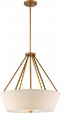  60/5841 - Seneca - 4 Light 22'' Pendant with Almond Mesh Fabric Shade - Natural Brass Finish