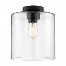  60/6779 - Chantecleer - 1 Light Semi Flush - with Clear Glass - Matte Black Finish