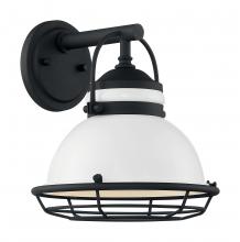  60/7081 - Upton - 1 Light Sconce with- Gloss White and Textured Black Finish