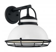  60/7082 - Upton - 1 Light Sconce with- Gloss White and Textured Black Finish