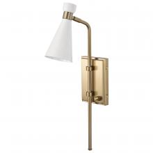  60/7396 - Prospect; 1 Light; Wall Sconce; Matte White with Burnished Brass