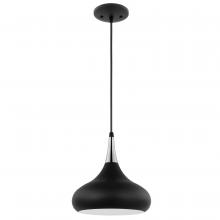  60/7510 - Phoenix; 1 Light; Small Pendant; Matte Black with Polished Nickel