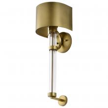  60/7757 - Teagon 1 Light Wall Sconce; Natural Brass Finish; Metal Shade