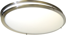  62/1041 - Glamour LED - 32" - Oval Flush with White Acrylic Lens - Brushed Nickel Finish