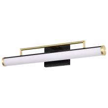  62/1538 - Solano Medium Vanity; LED; Black and Brushed Brass Finish; White Acrylic Lens